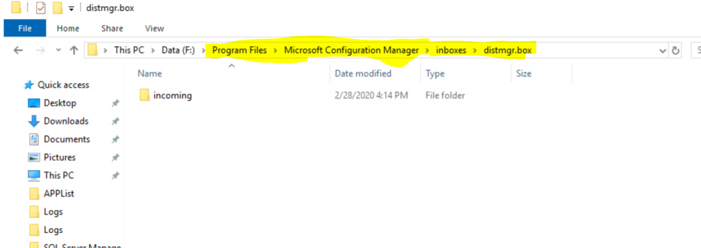 SCCM Sites - Distmgr.box