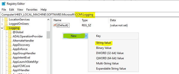 ConfigMgr Client Enable Verbose Logging Debug Logging | SCCM