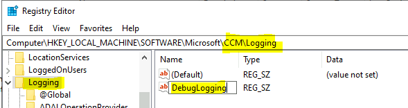 ConfigMgr Client Enable Verbose Logging Debug Logging | SCCM