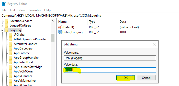 ConfigMgr Client Enable Verbose Logging Debug Logging | SCCM