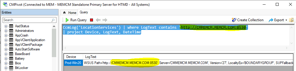 ConfigMgr CMPivot Query to Fetch WSUS Server Details of the Clients | SCCM | Configuration Manager - Fig.3