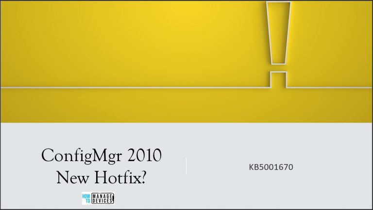 Hotfix KB5001670 SCCM ConfigMgr
