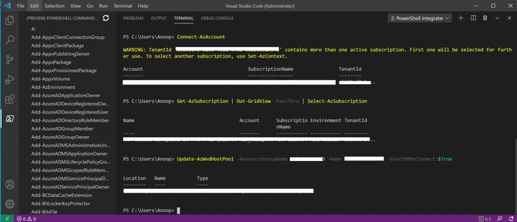 AVD Management Using Visual Studio Code Instead of PowerShell ISE