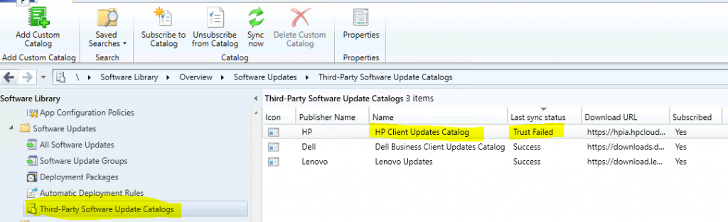 Fix SCCM HP Client Updates Catalog Trust Failed Issue | ConfigMgr