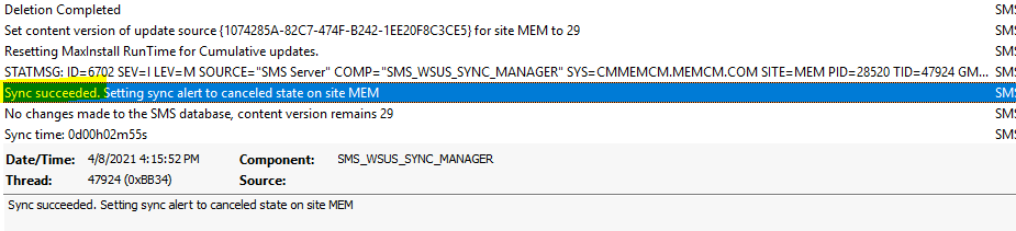 FIX: SCCM WSUS Sync Failed with UssInternalError SoapException Error 0x80131500 | ConfigMgr - Fig.5
