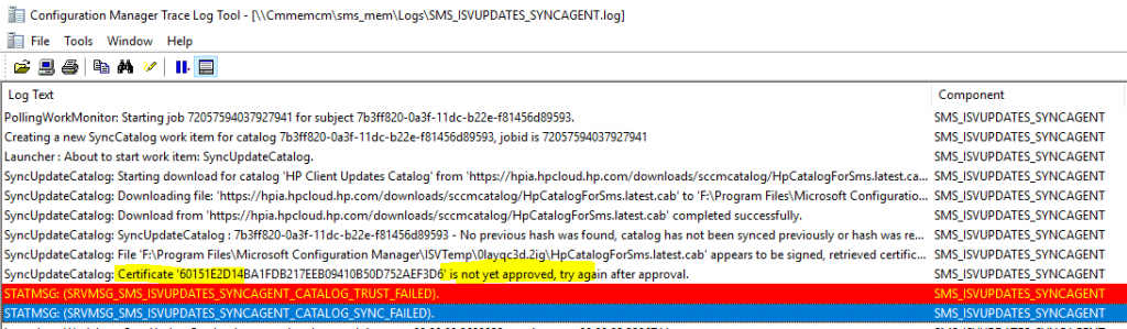 Fix SCCM HP Client Updates Catalog Trust Failed Issue | ConfigMgr - Fig.2