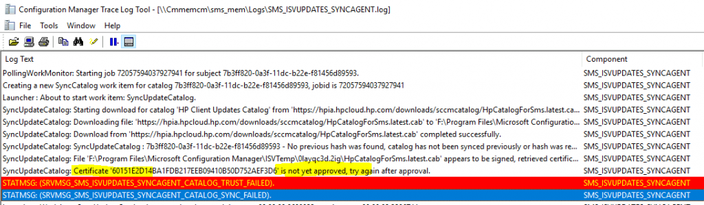 Fix SCCM HP Client Updates Catalog Trust Failed Issue | ConfigMgr