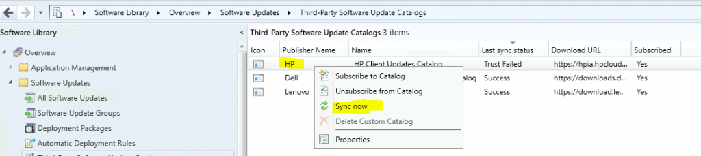 Fix SCCM HP Client Updates Catalog Trust Failed Issue | ConfigMgr