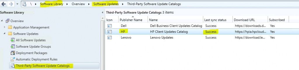 HP catalog sync is completed successfully - Fix SCCM HP Client Updates Catalog Trust Failed Issue | ConfigMgr