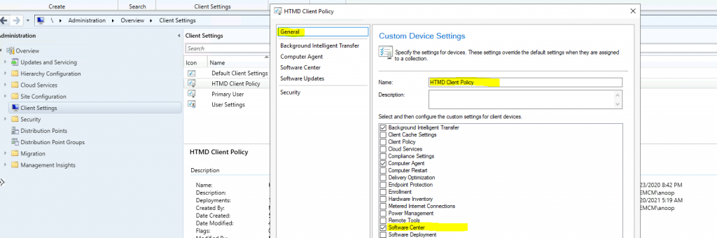 SCCM Software center custom tab