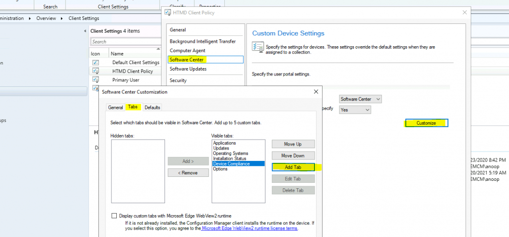 SCCM Software Center Custom Tab Setup | ConfigMgr | Best Options - Fig.3