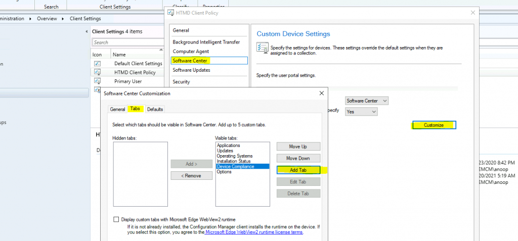 SCCM Software Center Custom Tab Setup | ConfigMgr