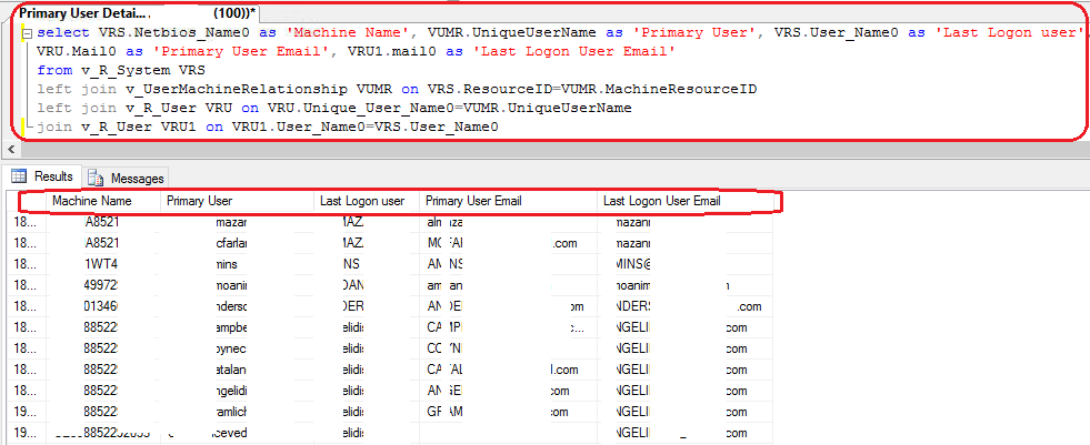 SCCM Primary Last Logon User Report | SQL Query |   ConfigMgr