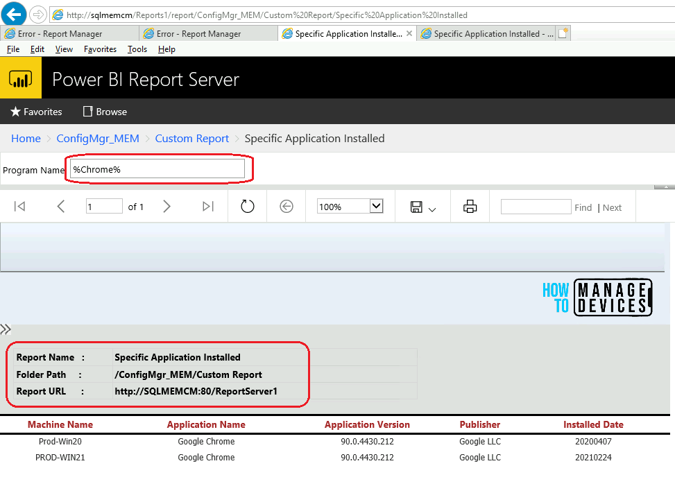 SCCM Dynamic Report Link to Get Specific Application Details | ConfigMgr