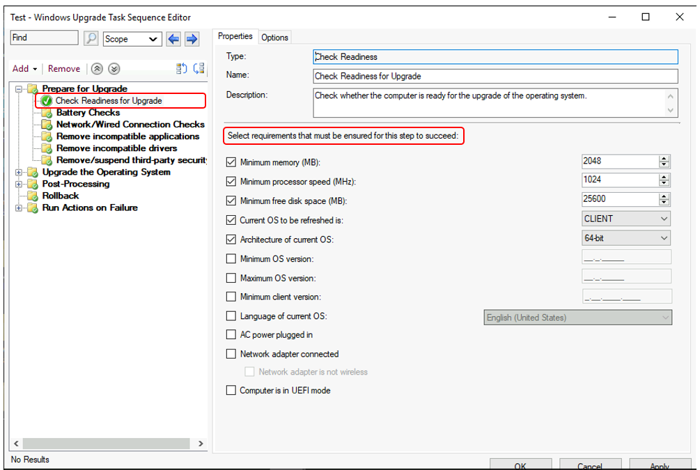 SCCM Task Sequence Check Readiness Step | ConfigMgr