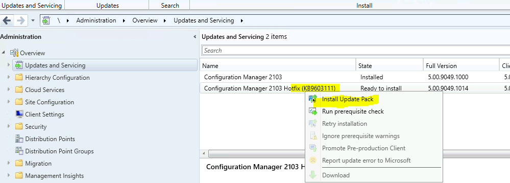 SCCM 2103 Hotfix List | ConfigMgr | Configuration Manager