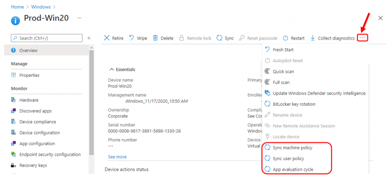 How To Remotely Run Device Actions With Intune For SCCM Clients HTMD Blog
