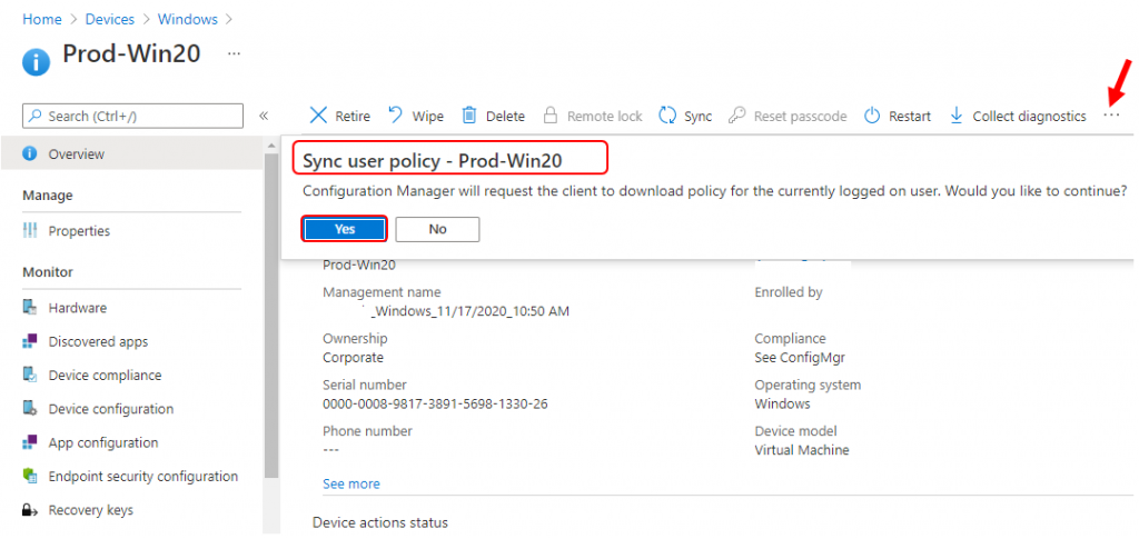 How to Remotely Run Device Actions with Intune | Endpoint Manager 6 How to Remotely Run Device Actions for ConfigMgr device with Intune | Endpoint Manager