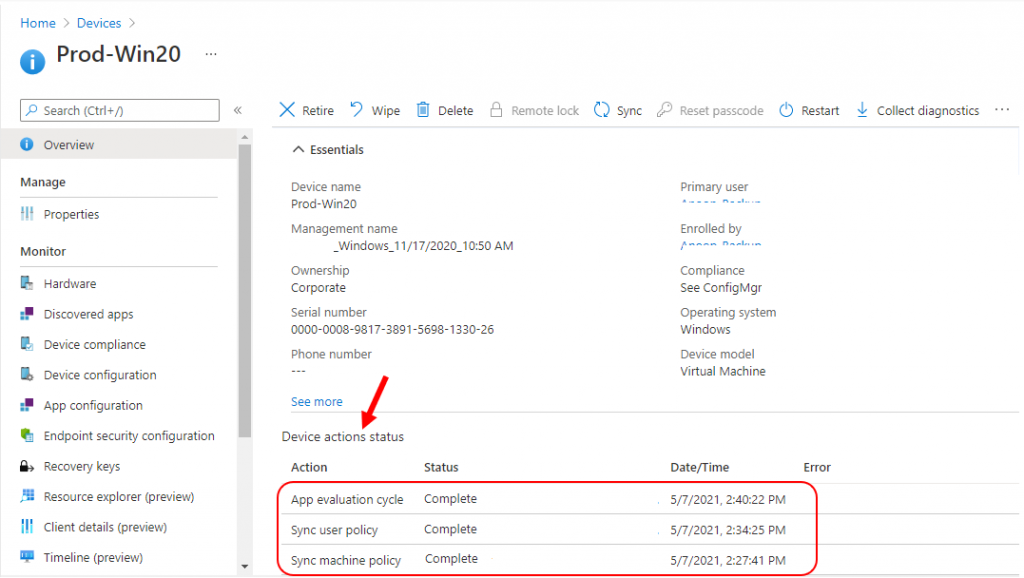 How to Remotely Run Device Actions with Intune for SCCM Clients 7