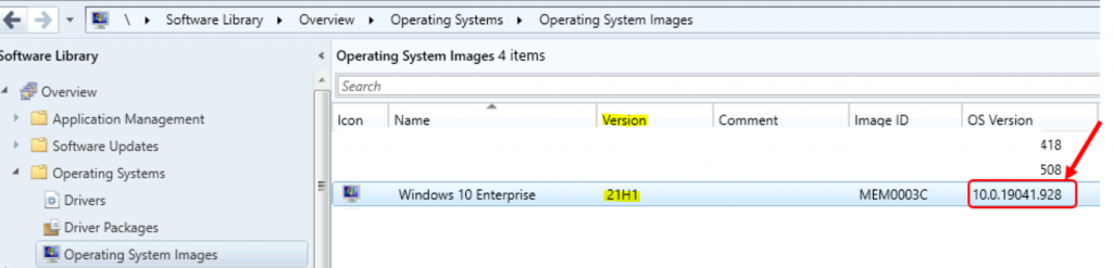 Windows 10 21H1 OS Version Appears Wrong 10.0.19041.928 in SCCM Console Operating Systems Node | ConfigMgr 2 Windows 10 21H1 OS Version Appears Wrong 10.0.19041.928 in SCCM Console Operating Systems Node | ConfigMgr - Fig.2