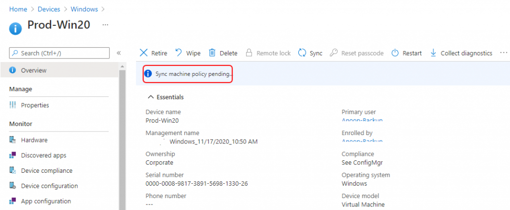 How to Remotely Run Device Actions with Intune for SCCM Clients 5