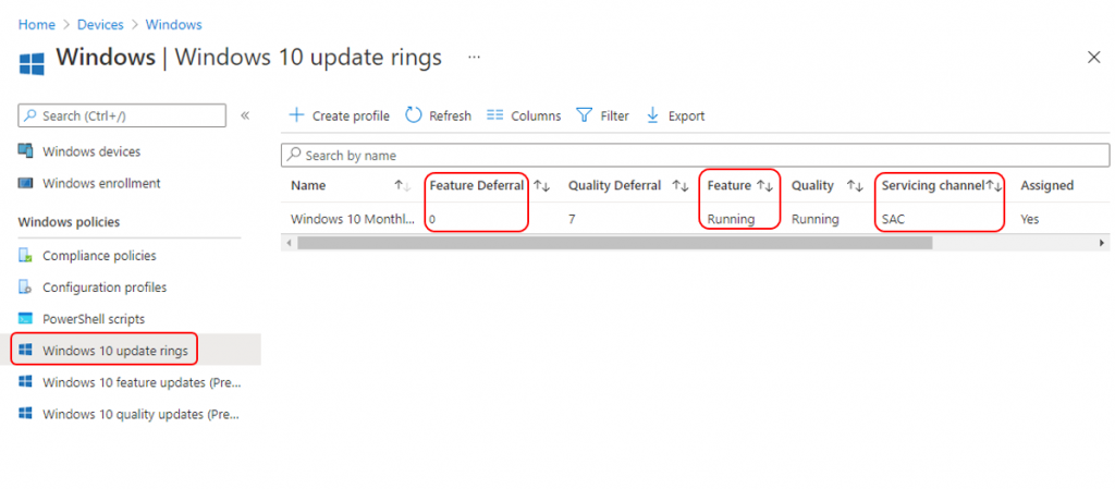 Intune WUfB Feature Update Policy to Upgrade Windows 10 21H1 | Endpoint Manager