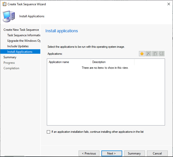 Install Applications - Create Upgrade SCCM Task Sequence for Windows 10