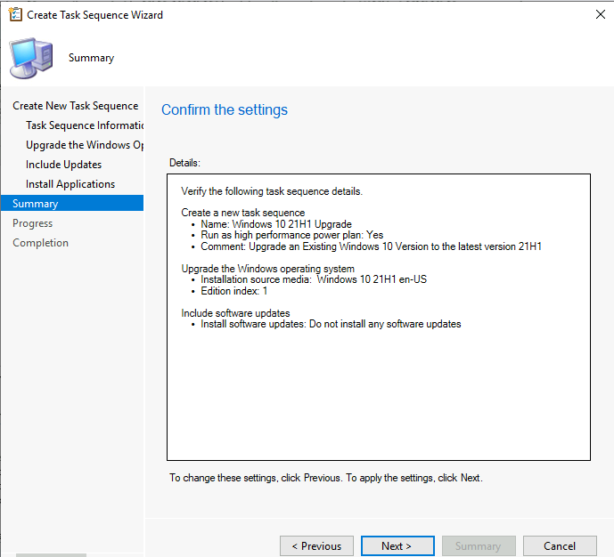 Windows 10 21H1 Upgrade Using SCCM Task Sequence | ConfigMgr