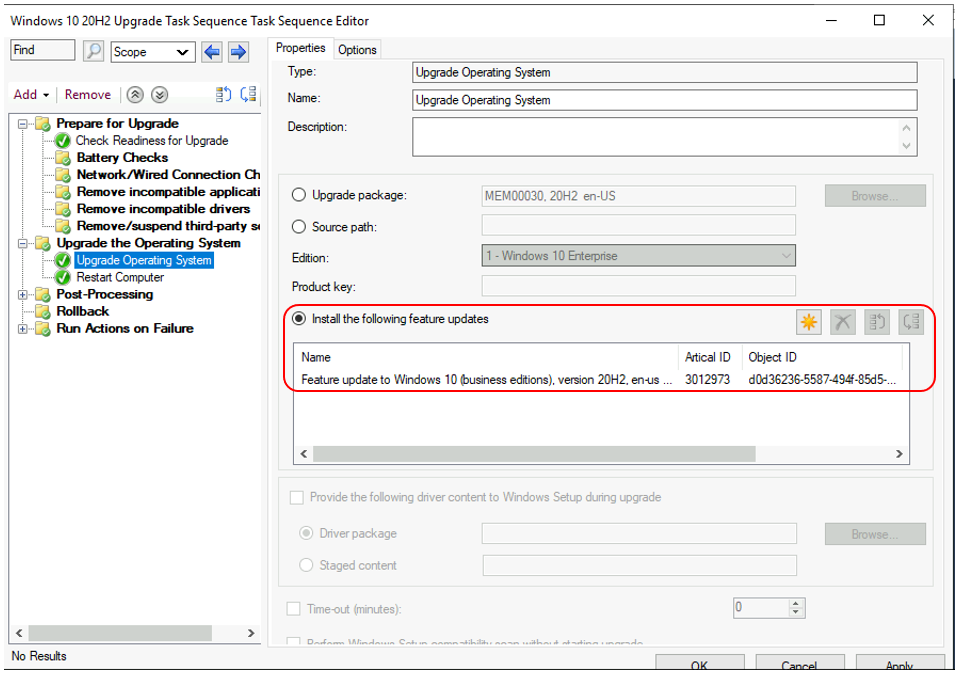 Korrupt Ubetydelig Vejhus Deploy Windows 10 Feature Update Using SCCM Task Sequence | ConfigMgr HTMD  Blog