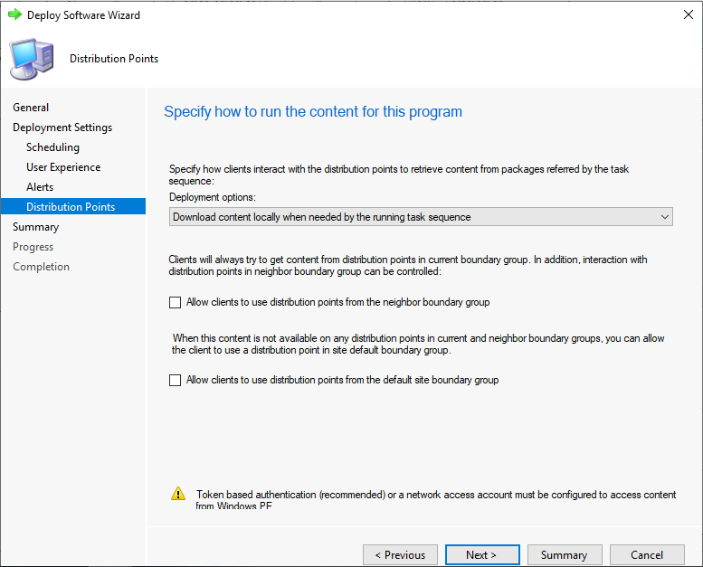 Deployment Options - Deploy SCCM Windows 10 21H2 Upgrade Task Sequence