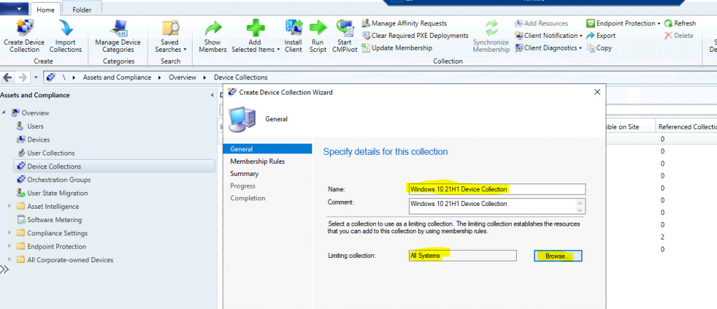 How to Create SCCM Windows 10 21H1 Device Collection Using WQL Query ConfigMgr | Endpoint Manager