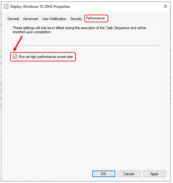 Easy Steps to Run SCCM Task Sequence with High Performance Power Plan | ConfigMgr