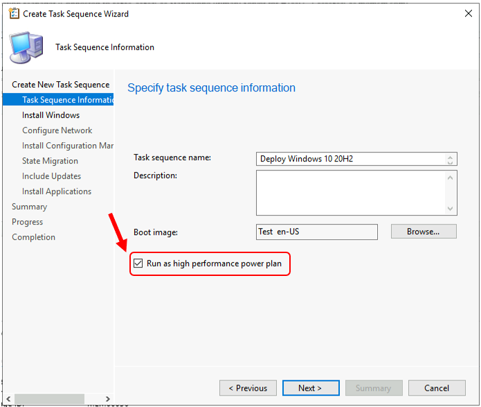 Easy Steps to Run SCCM Task Sequence with High Performance Power Plan | ConfigMgr