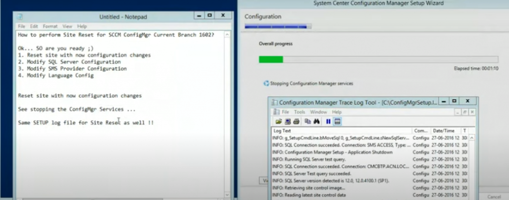 How To Perform Site Reset for SCCM ConfigMgr CB | Configuration Manager Endpoint Manager