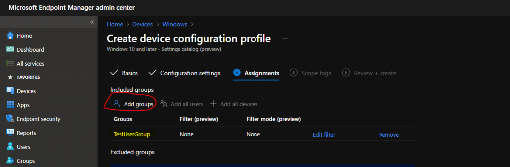 AVD Auto Feed Registration Intune Group Policy Setup Default Connection URL Options - Fig.6