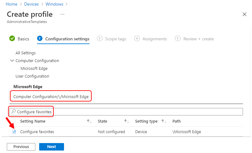 Configure Edge Chromium Favorites Using Intune | Endpoint Manager - Fig.4