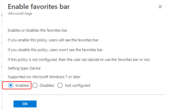 Configure Edge Chromium Favorites Using Intune | Endpoint Manager - Fig.6