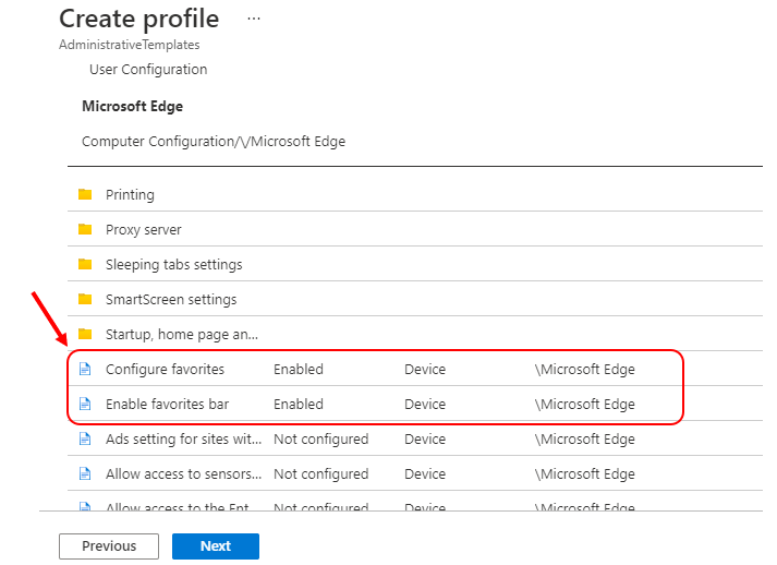 Configure Edge Chromium Favorites Using Intune | Endpoint Manager - Fig.7