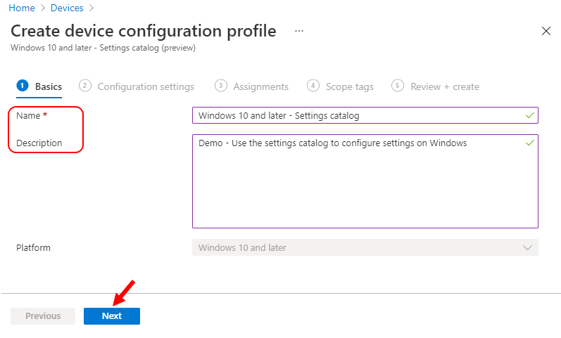 Create Intune Settings Catalog Policy - Fig.4