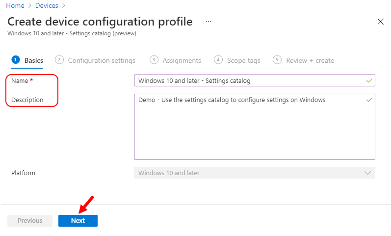 Create Policy using Intune Settings Catalog | Endpoint Manager