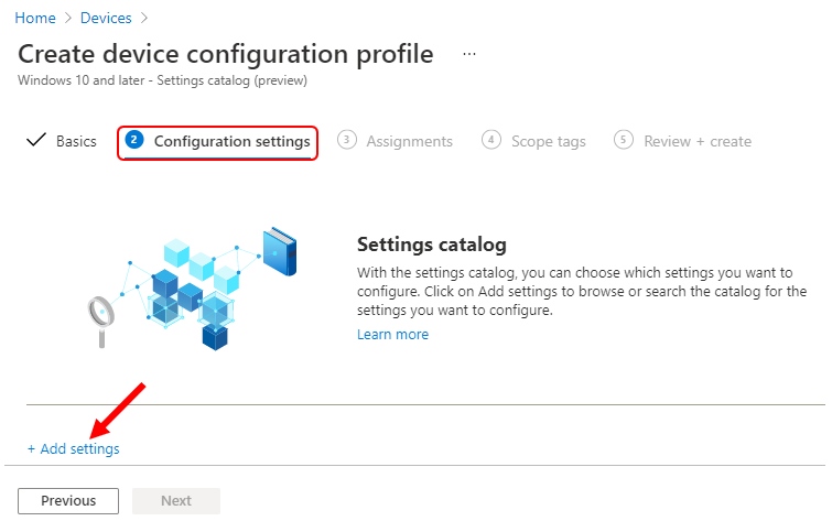 Create Policy using Intune Settings Catalog | Endpoint Manager