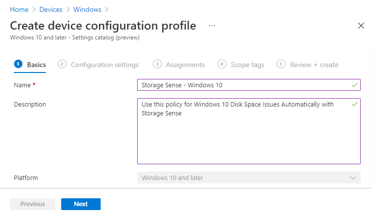 Configure Storage Sense in Intune | Endpoint Manager