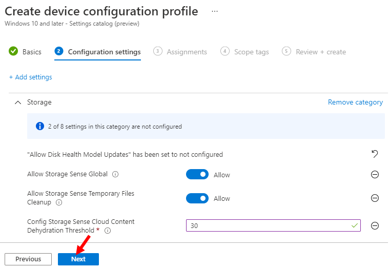 Configure Storage Sense in Intune | Endpoint Manager