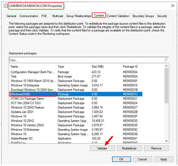 Content Validation in SCCM | Configuration Manager