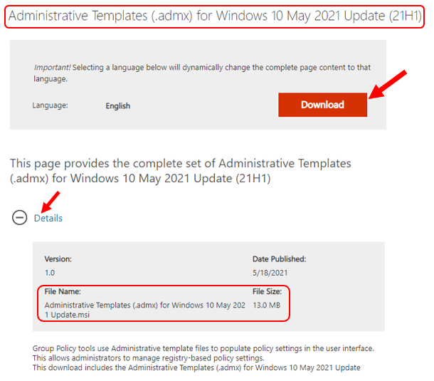 Download Windows 10 Administrative Templates