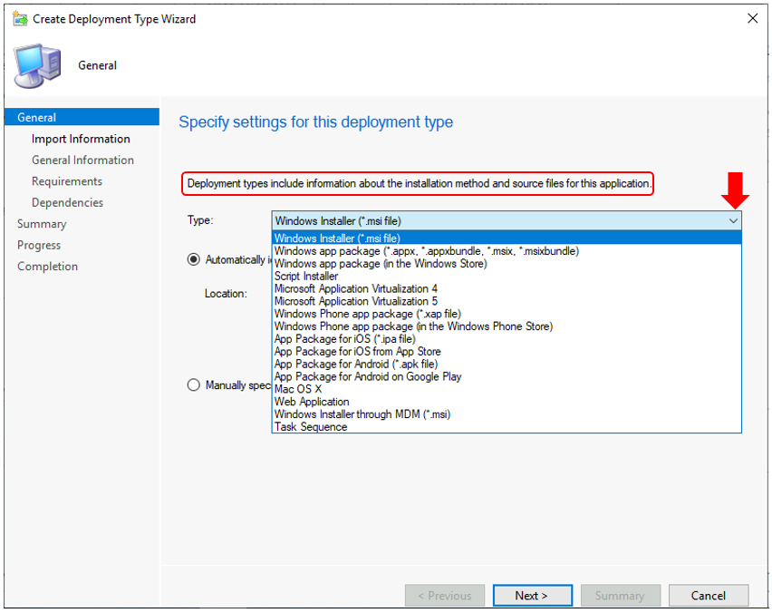 SCCM Application Supported Deployment Types | ConfigMgr