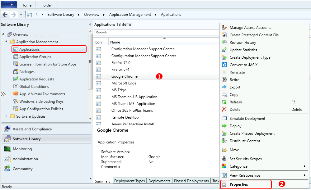 SCCM Application Supported Deployment Types | ConfigMgr