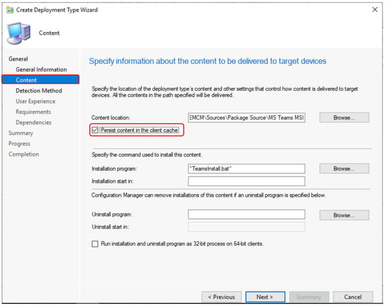 SCCM Persist Content In The Client Cache Options | ConfigMgr | Endpoint ...