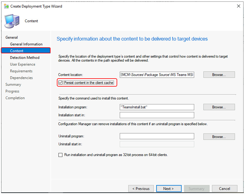 SCCM Persist Content in the Client Cache Option | ConfigMgr