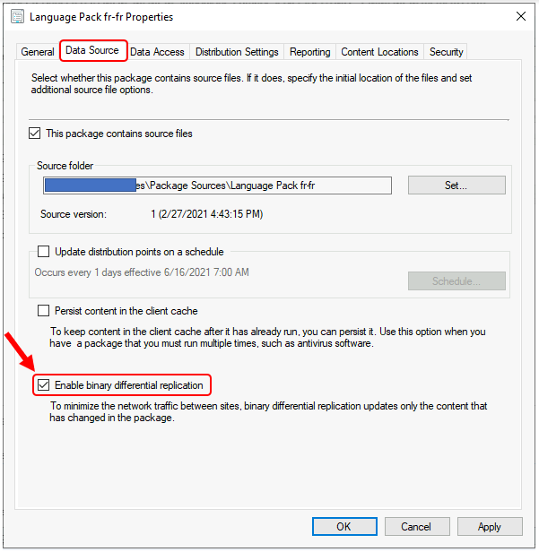 Enable Binary Differential Replication